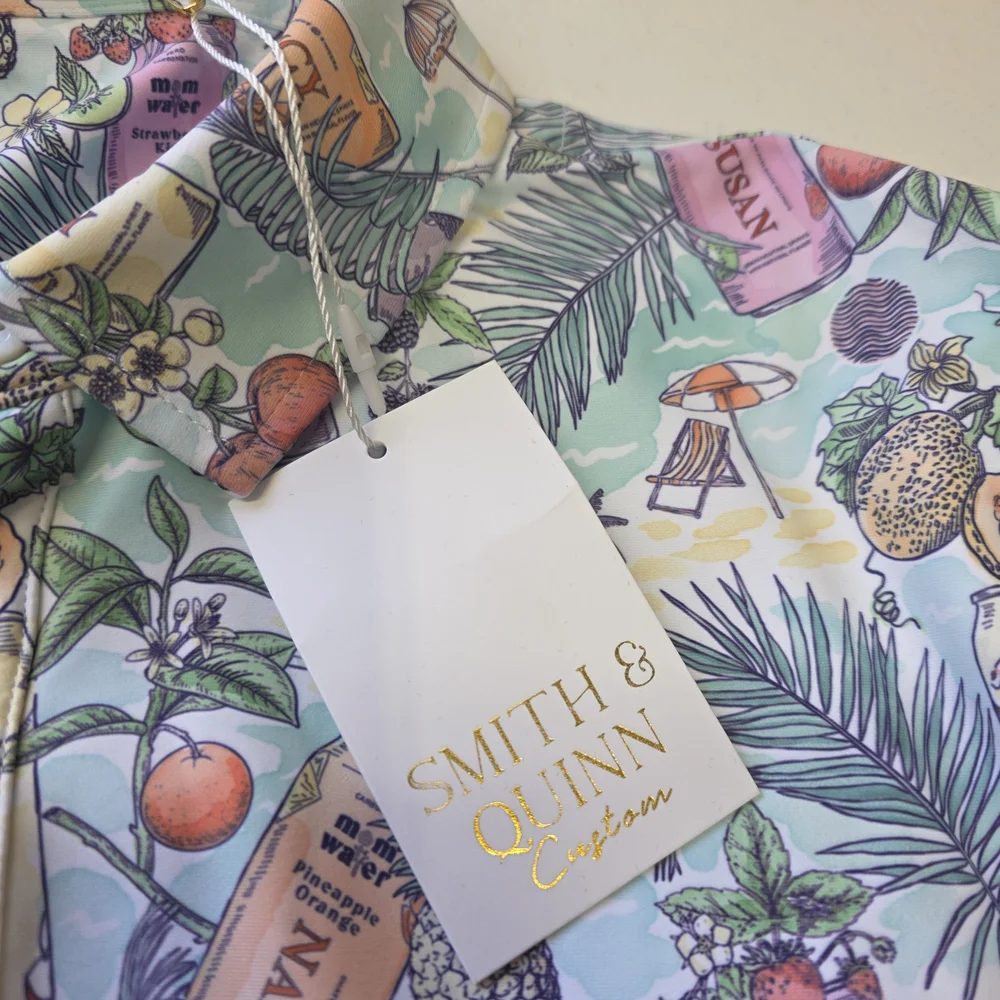 Smith & Quinn Custom Tropical Cocktail Print Shirt Small Resort Beach‎ Palm NWT - Picture 5 of 8